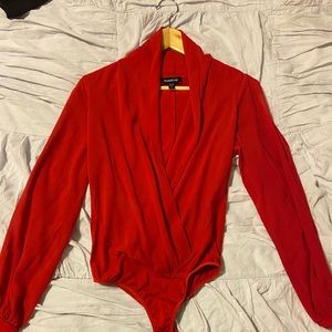 Red long sleeve bodysuit
